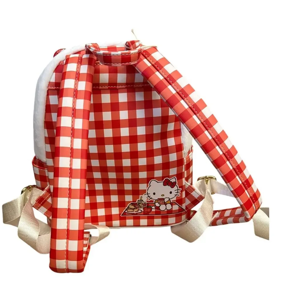 Loungefly Sanrio Hello Kitty Gingham Cosplay Mini Backpack Plush Red Checkered